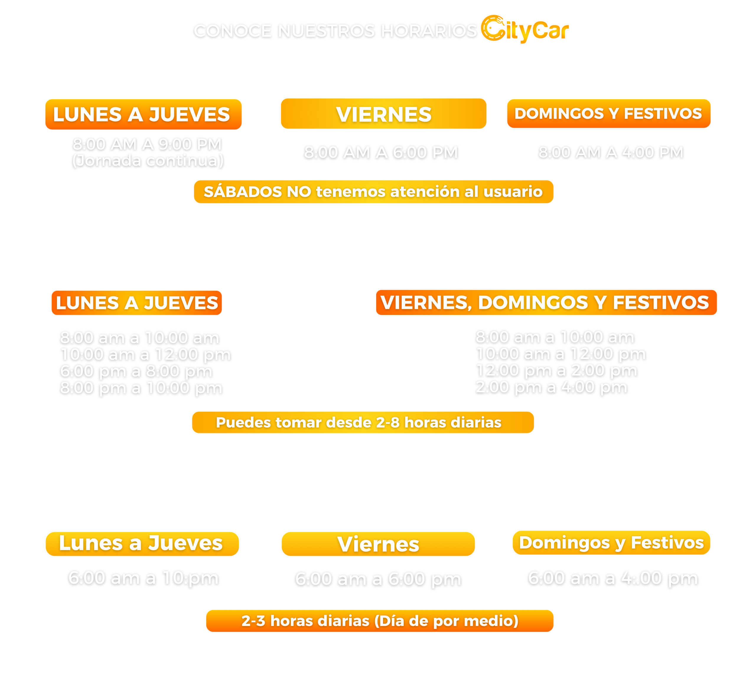 HORARIOS CITYCAR PÁGINA WEB HORARIOS CITYCAR PÁGINA WEB
